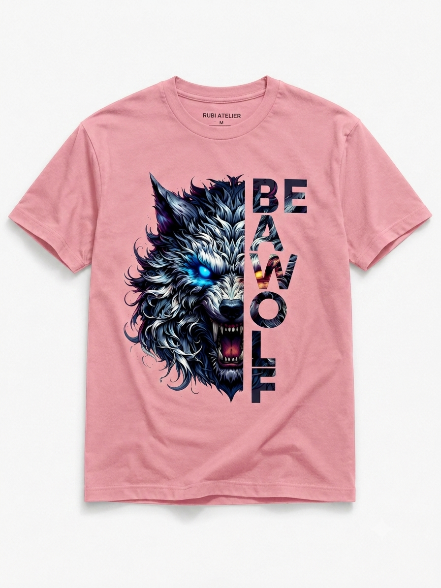 Alpha Wolf Printed Cotton T-Shirt