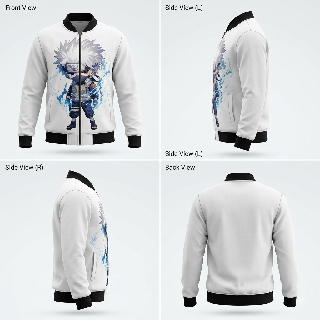 Anime Bomber Jacket – Premium Printed Fleece