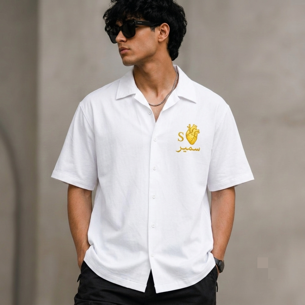 Premium Black Oversized Cotton Shirt – 240 GSM