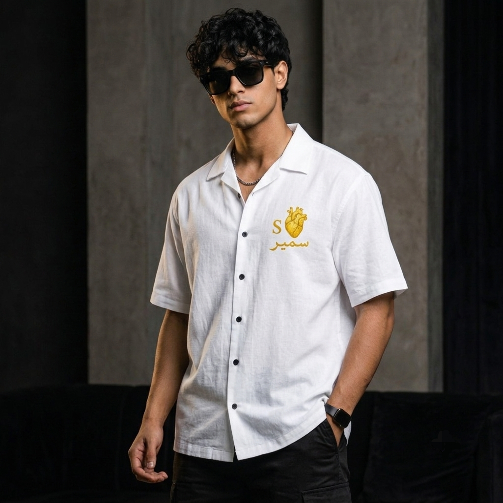 Premium Black Oversized Cotton Shirt – 240 GSM