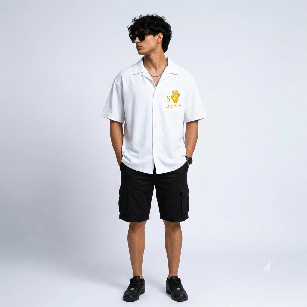 Premium Black Oversized Cotton Shirt – 240 GSM