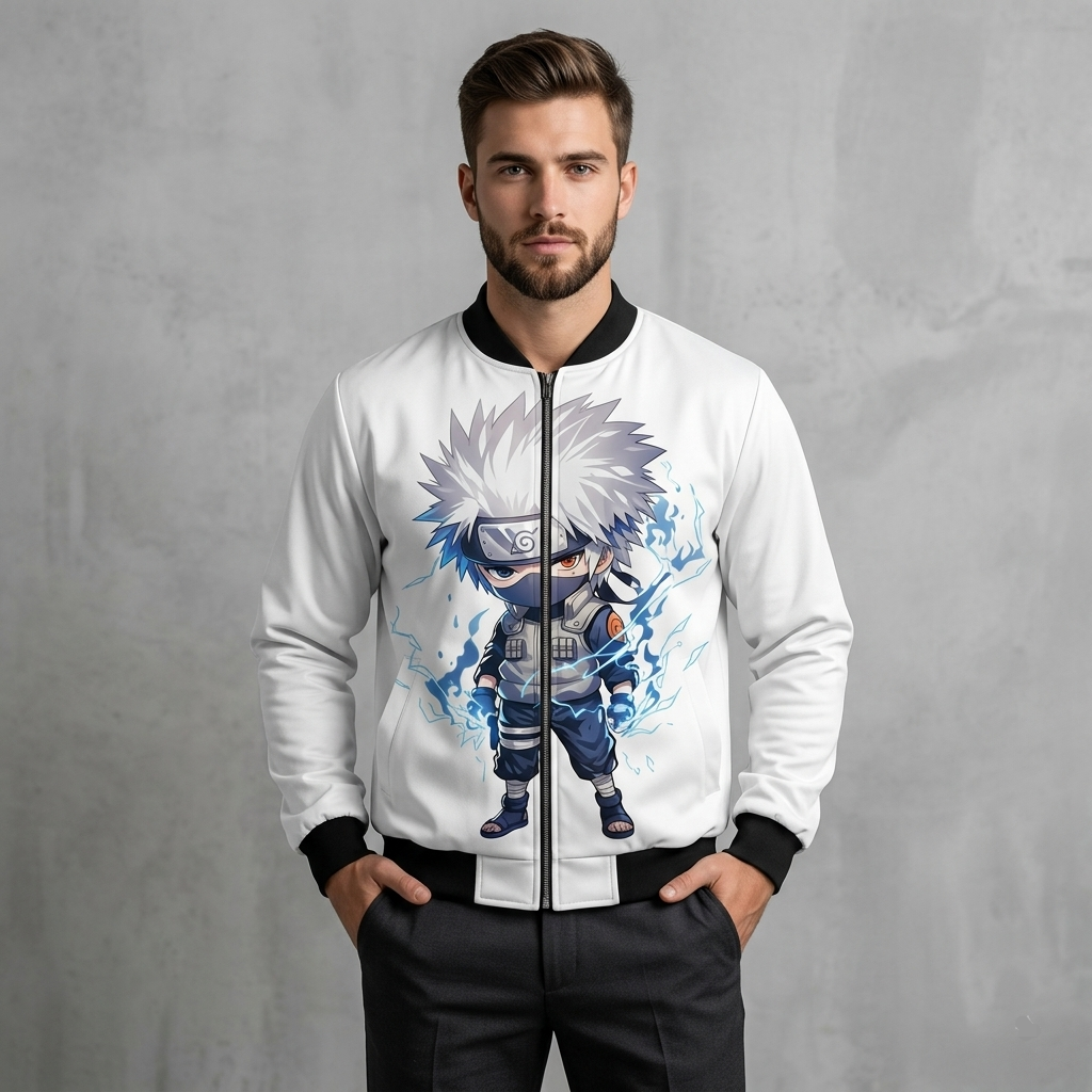 Anime Bomber Jacket – Premium Printed Fleece