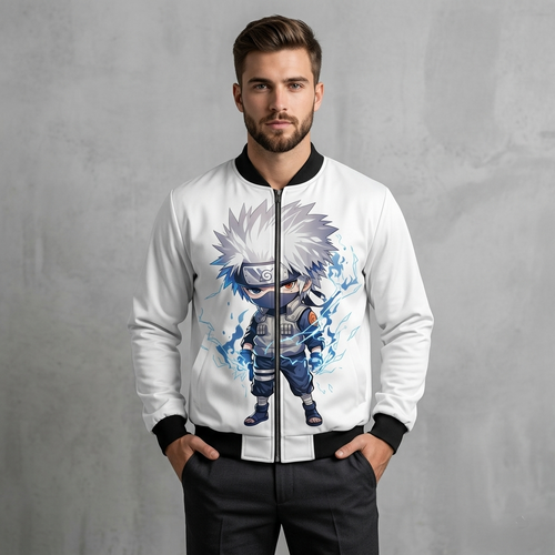 Anime Bomber Jacket – Premium Printed Fleece