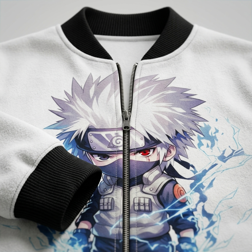 Anime Bomber Jacket – Premium Printed Fleece