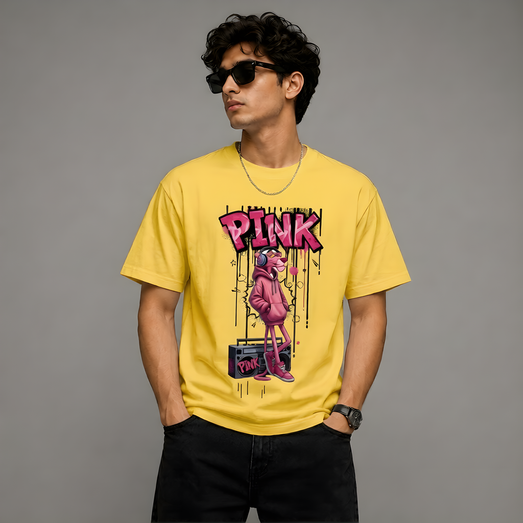 Pink Panther Graphic Cotton T-Shirt