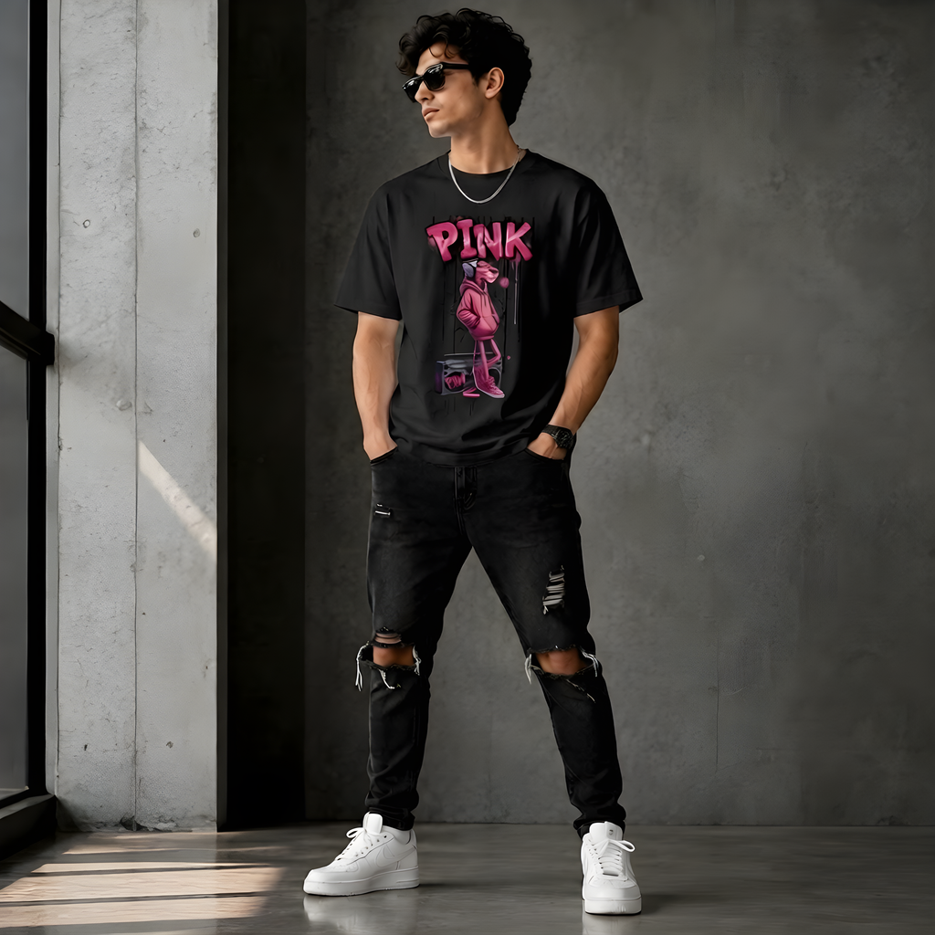 Pink Panther Graphic Cotton T-Shirt