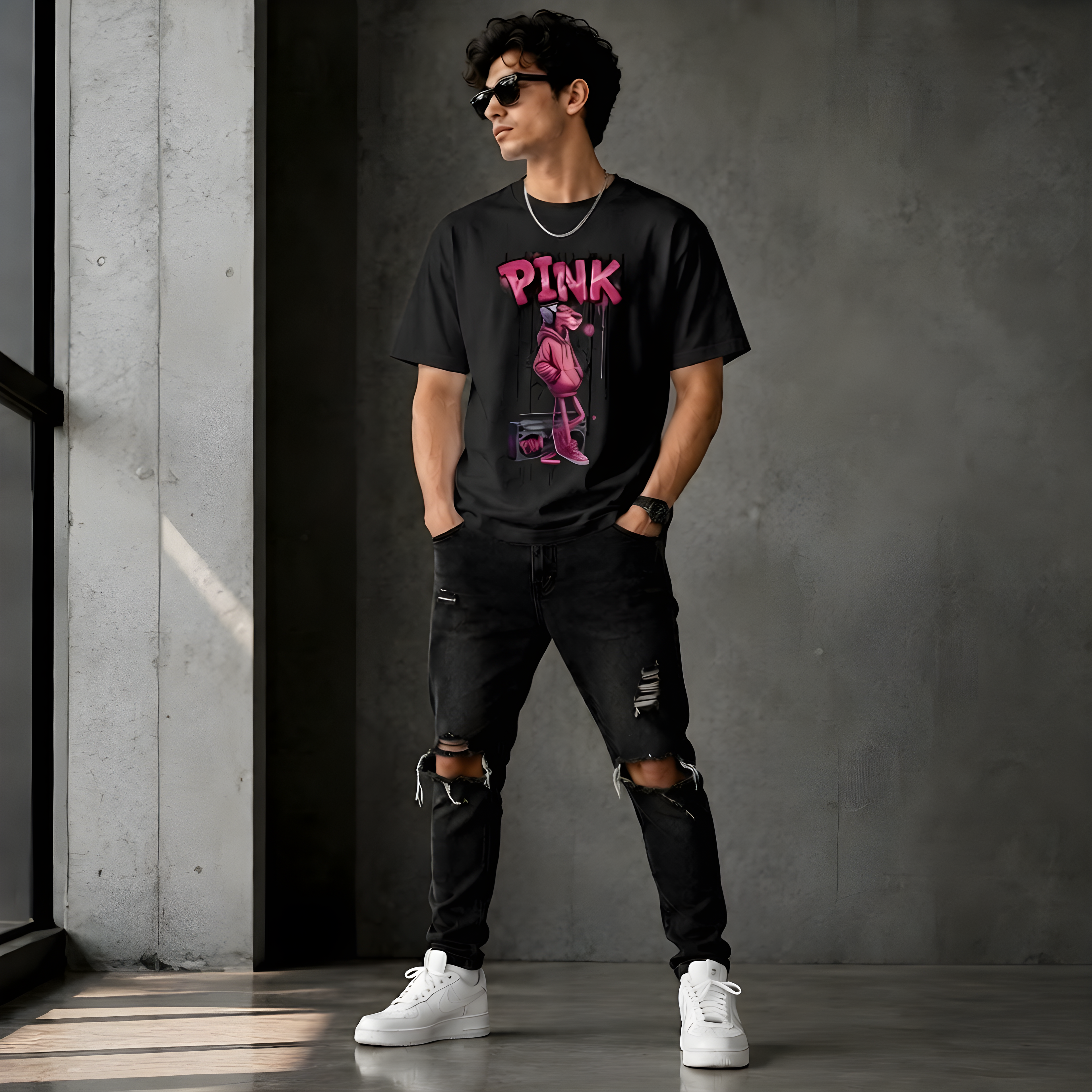 Pink Panther Graphic Cotton T-Shirt