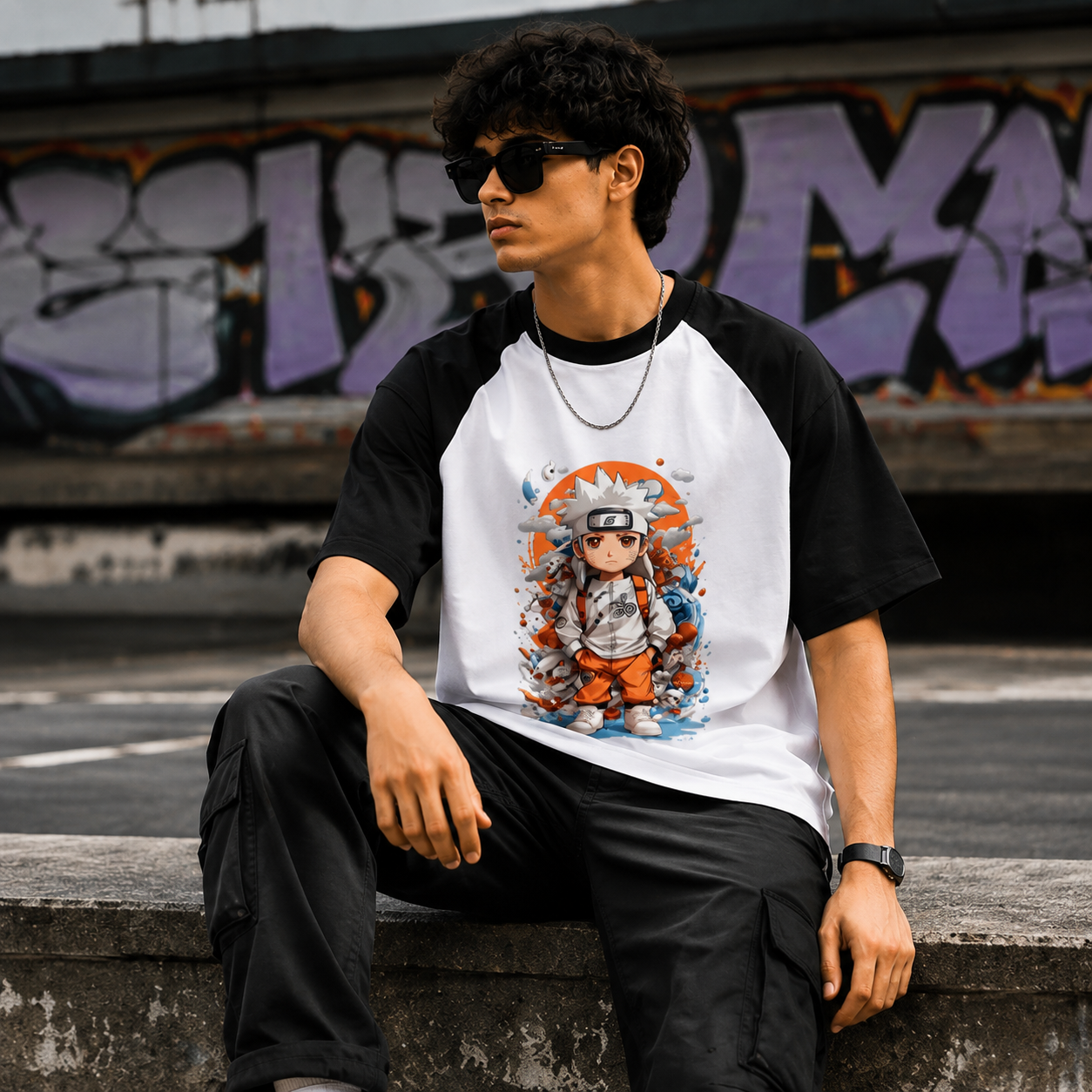 Naruto Chibi Graphic Oversized T-Shirt