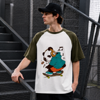 Oversized Panda Skateboarding Graphic T-Shirt
