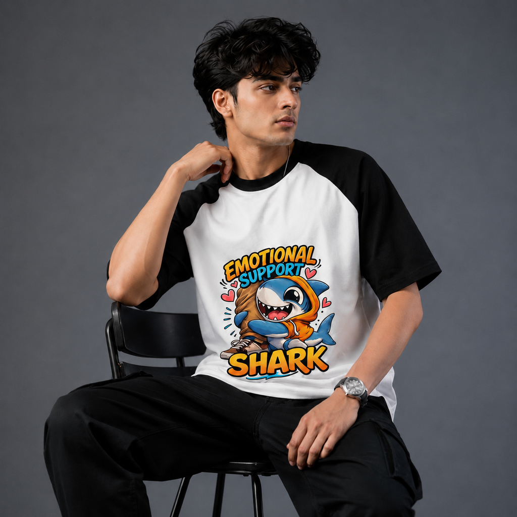 Emotional Support Shark  Oversized Raglan T-Shirt