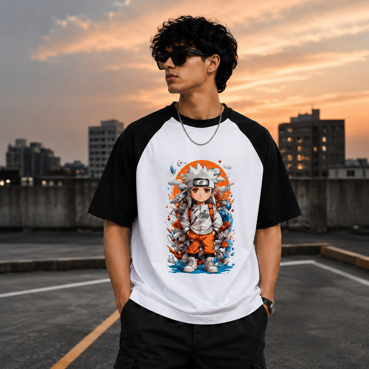 Naruto Chibi Graphic Oversized T-Shirt
