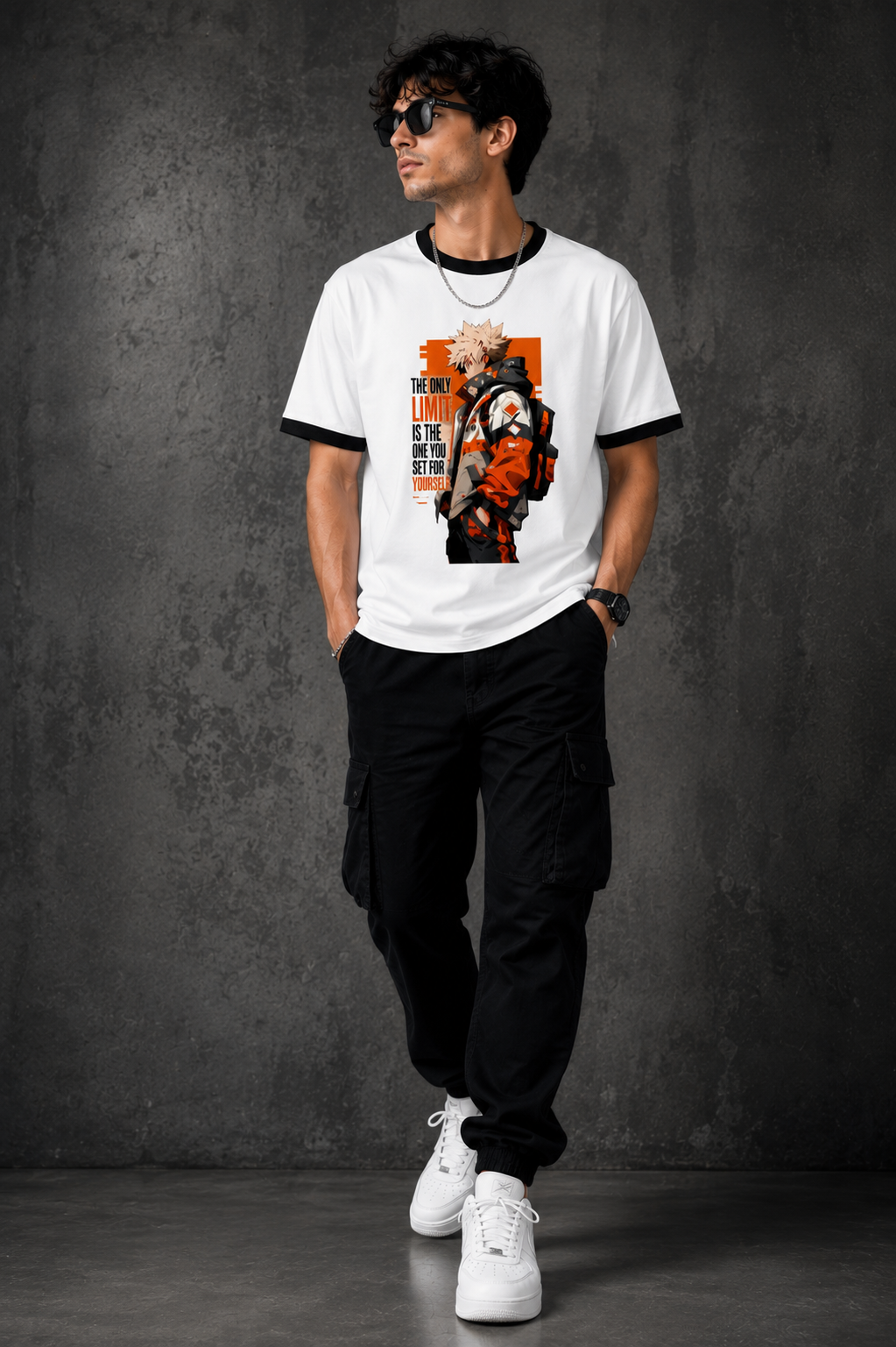 Limit Yourself Anime Graphic  Ringer T-Shirt