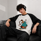 Oversized Panda Skateboarding Graphic T-Shirt