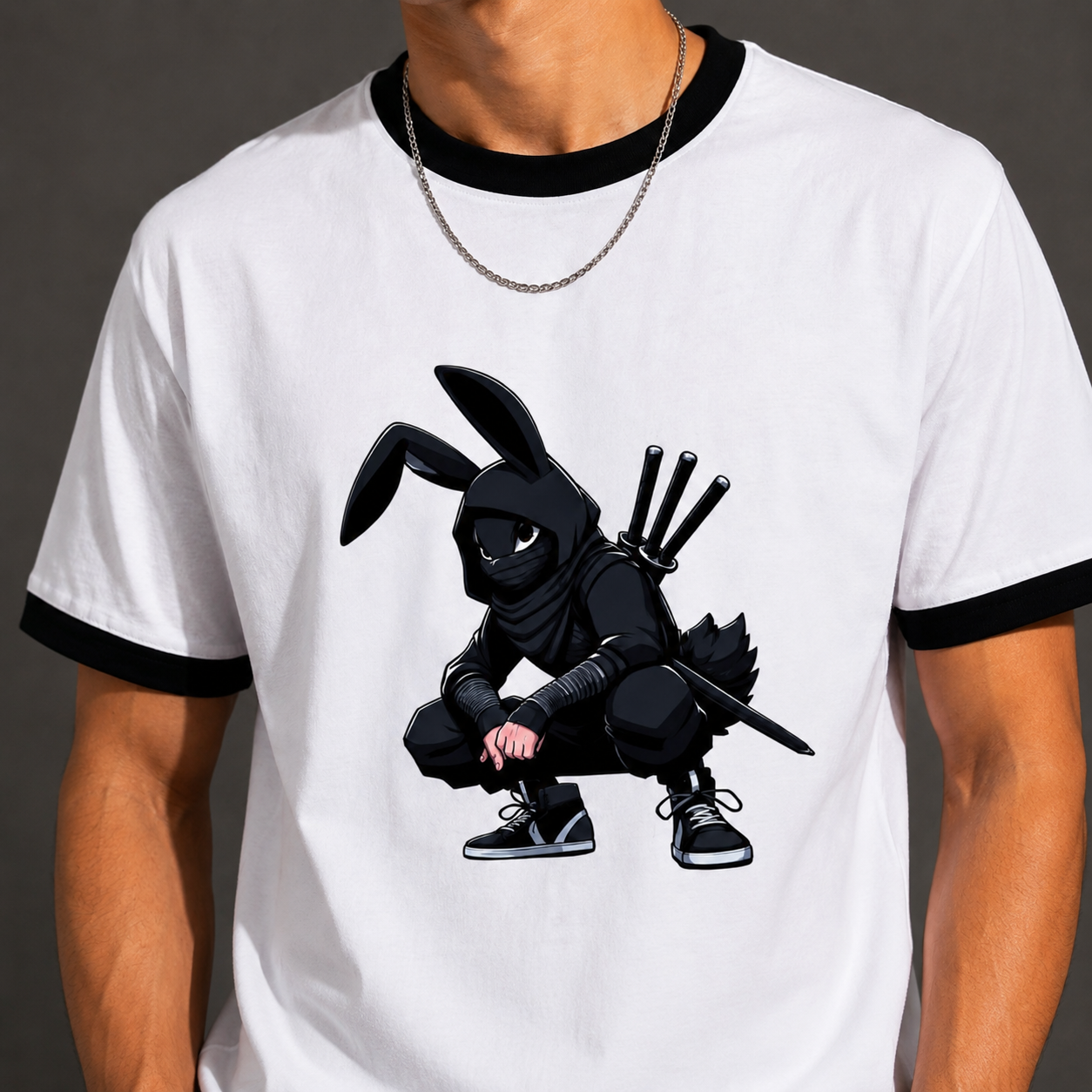 Shadow Ninja Bunny Ringer T-Shirt