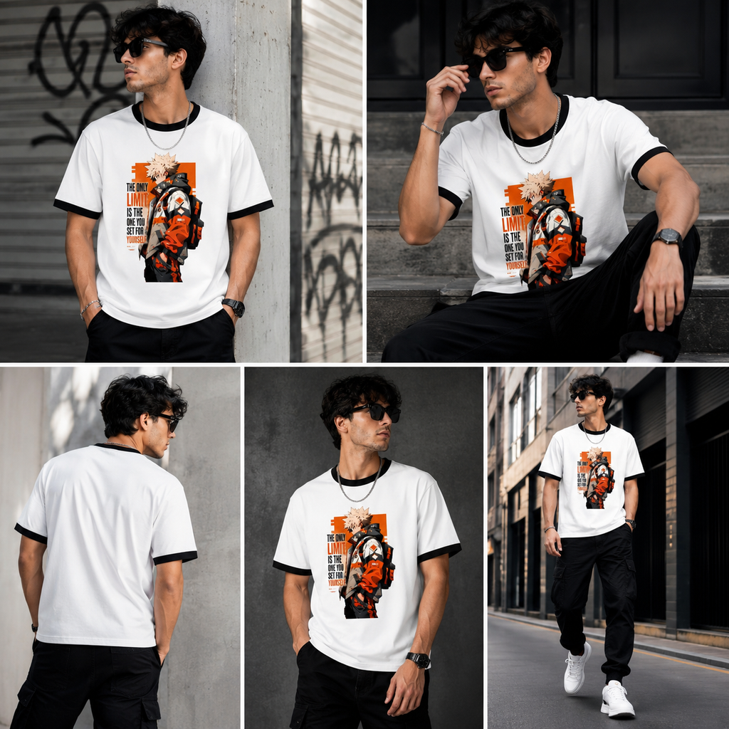 Limit Yourself Anime Graphic  Ringer T-Shirt