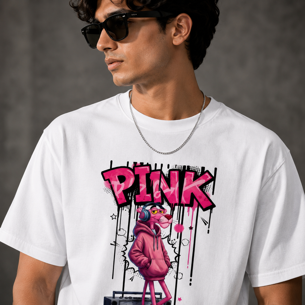 Pink Panther Graphic Cotton T-Shirt