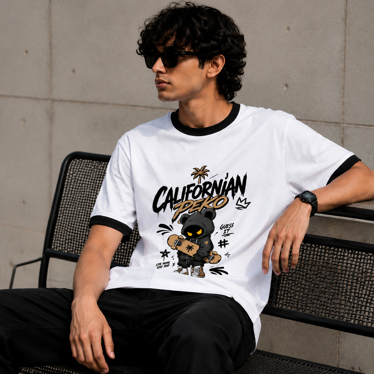 California Peko Graphic Ringer T-Shirt