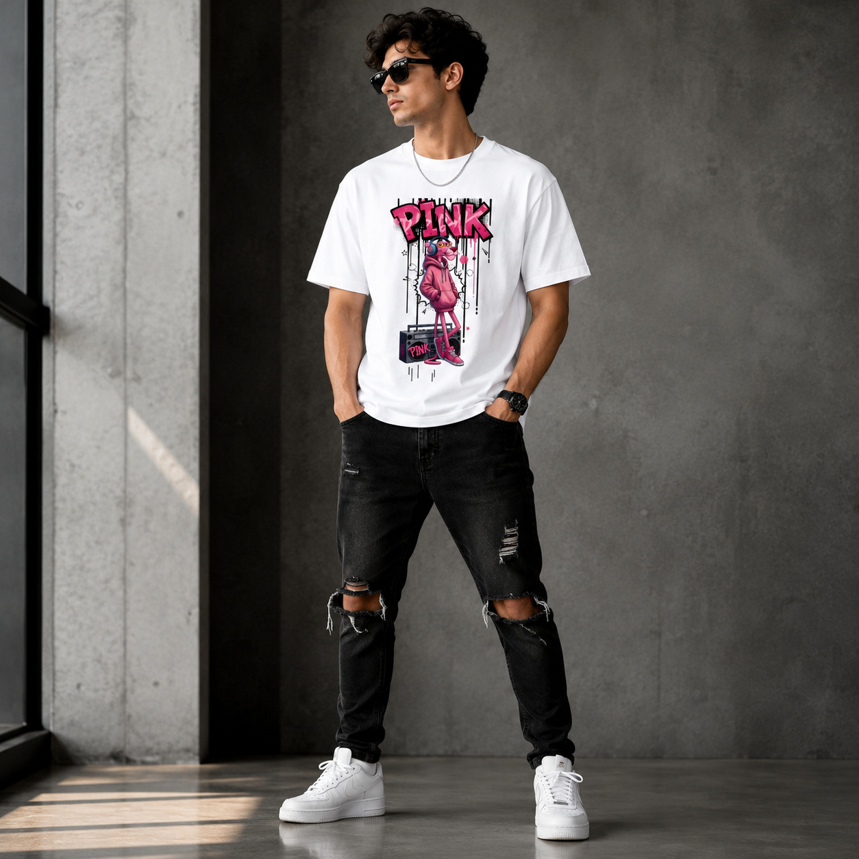 Pink Panther Graphic Cotton T-Shirt