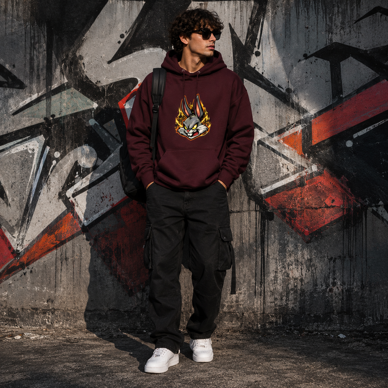 Inferno Bunny Oversized Hoodie