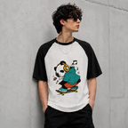 Oversized Panda Skateboarding Graphic T-Shirt
