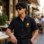 Premium Black Oversized Cotton Shirt – 240 GSM