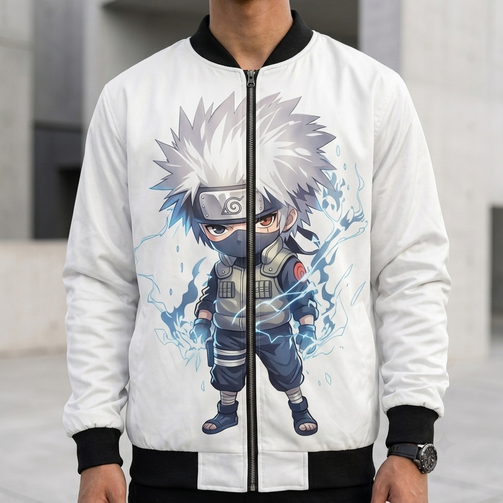 Anime Bomber Jacket – Premium Printed Fleece